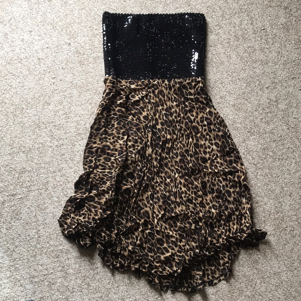 Leopard Print Sequin Dress NWT